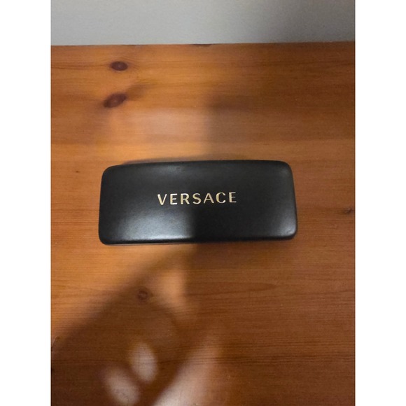 Versace Other - Versace Black Hard Shell Eyeglass Sunglasses Case Gold Logo Clamshell Protective